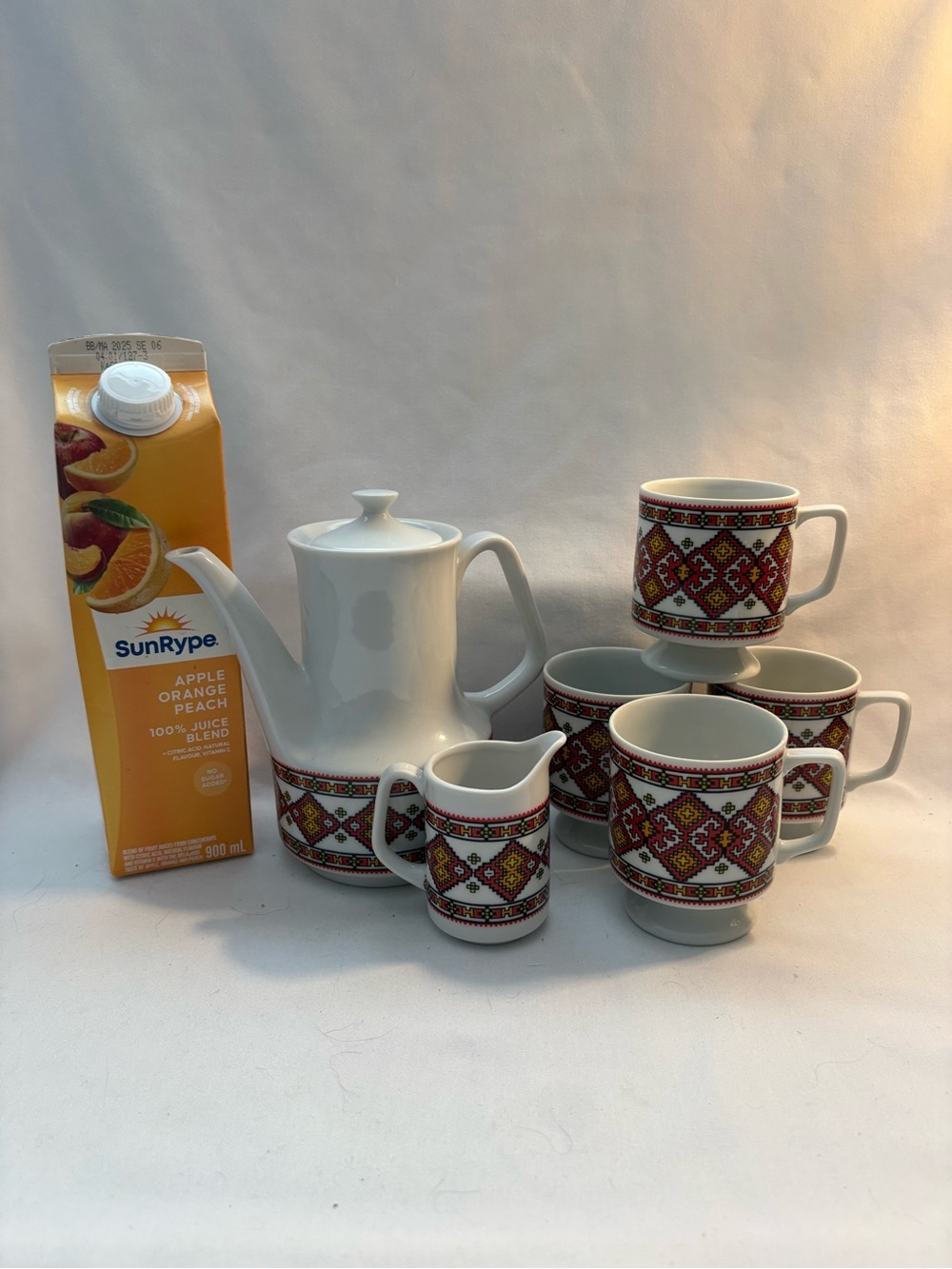 Vintage, Ukrainian Delta Import, porcelain coffee pot set
